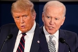 A composite image of Donald Trump and Joe Biden.