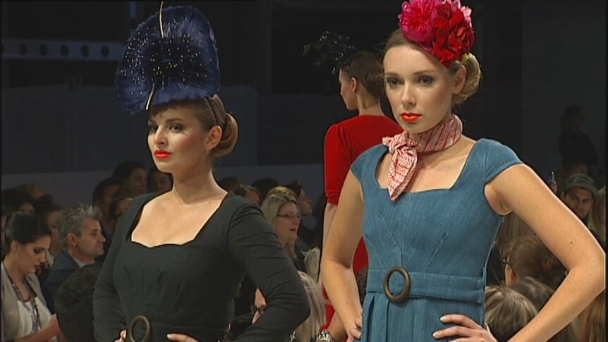 Models on the catwalk wearing locally produced creations at Canberra's first Fashfest.