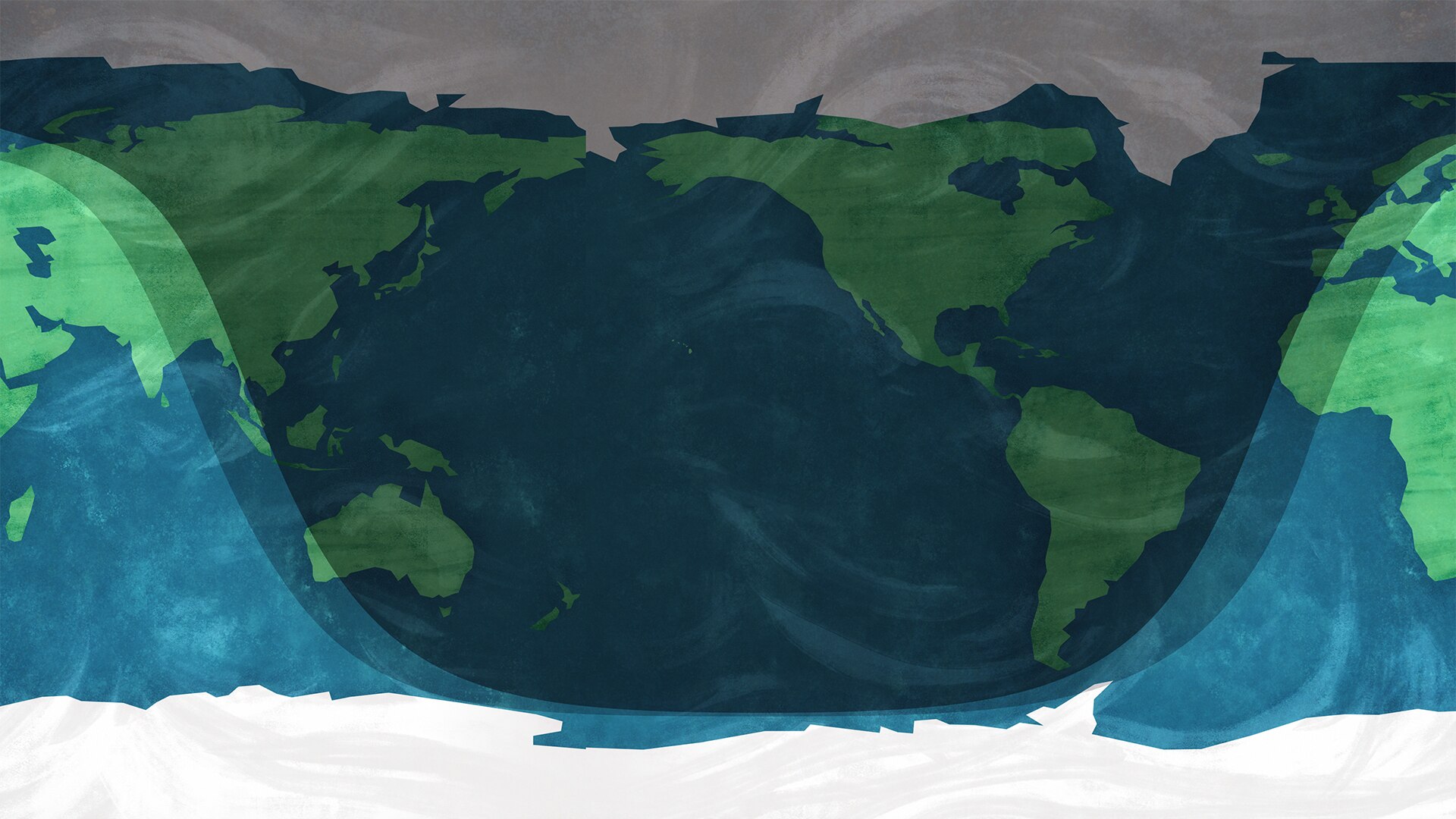 world map with dark area showing extent of partial lunar eclipse