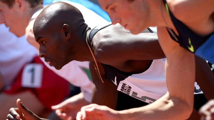Bernard Lagat competes at the Prefontaine Classic