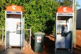 Telstra public phones outside Western Star Hotel in Qld's Channel Country
