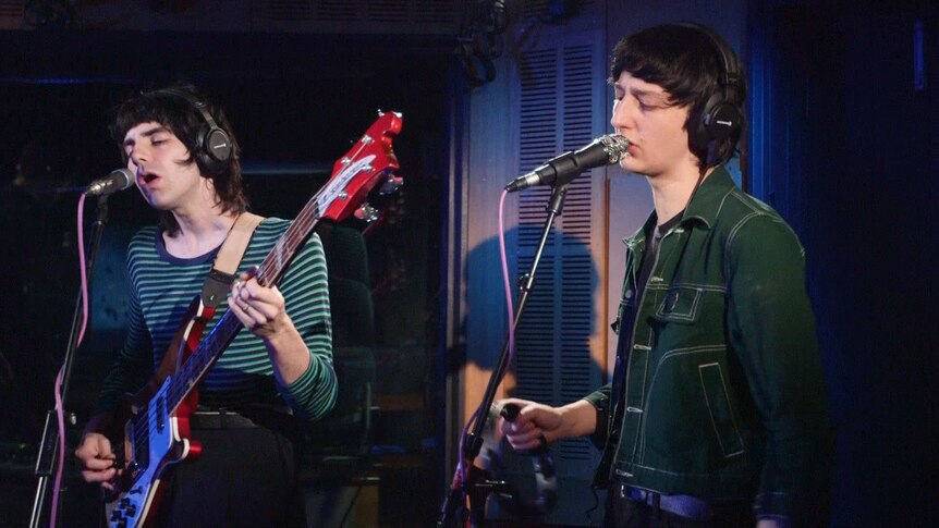 The Creases performing in the triple j studio.