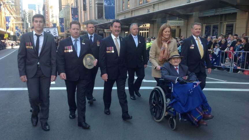 The Anzac Day March makes its way along George Street in Sydney's CBD on Thursday, April 25, 2013.
