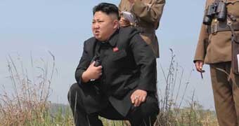 North Korean leader Kim Jon-un with generals