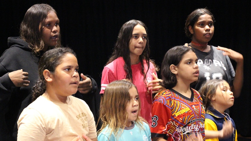 Petrame Girls practicing for the Archie Roach memorial