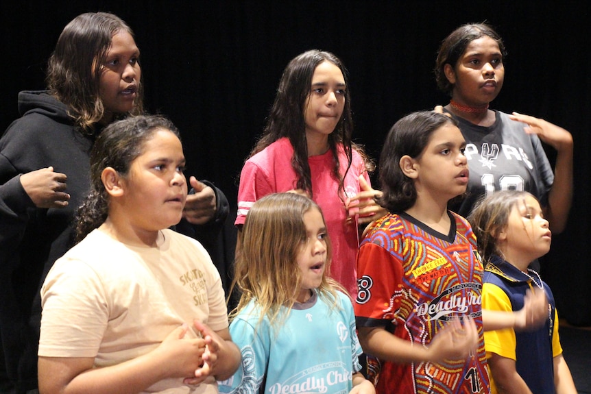Petrame Girls practicing for the Archie Roach memorial