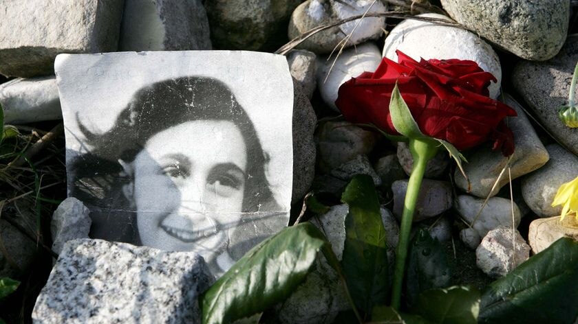 Roses and tributes laid at Anne Frank memorial