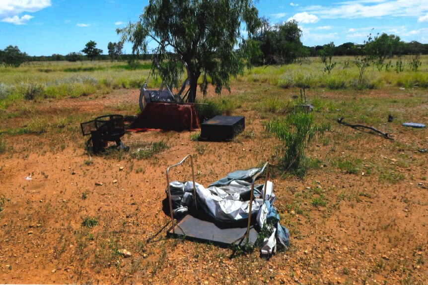 Trashed campsite on a remote cattle station.