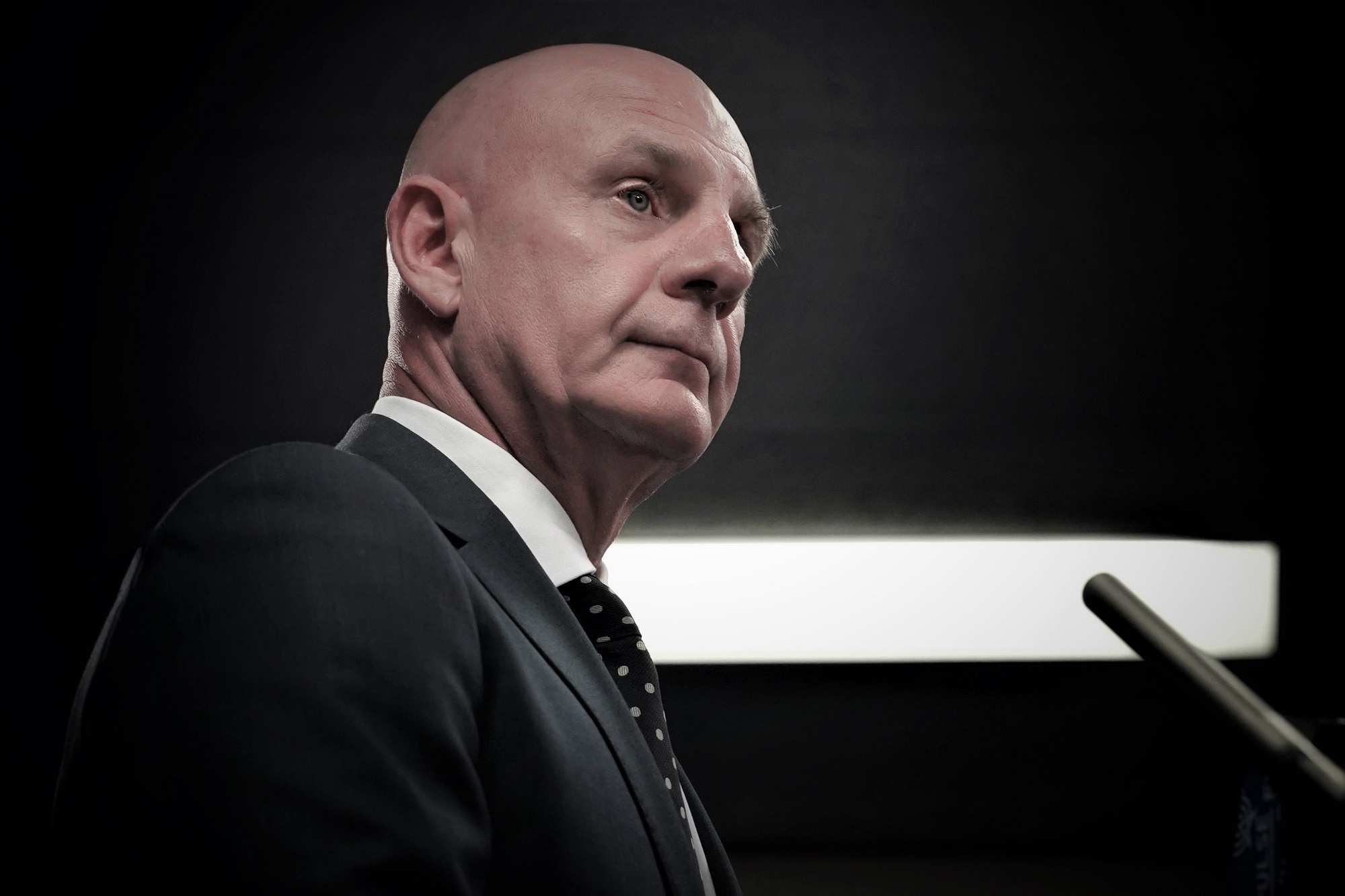 Tasmanian Liberal Peter Gutwein looks into space.