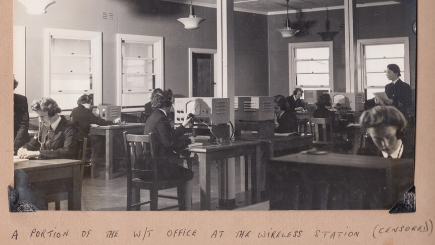 Women's Royal Australian Naval Service wireless telegraphy office.