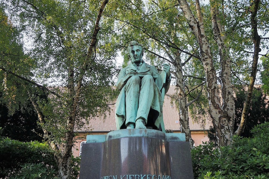 A statue of Søren Kierkegaard in Copenhagen, Denmark