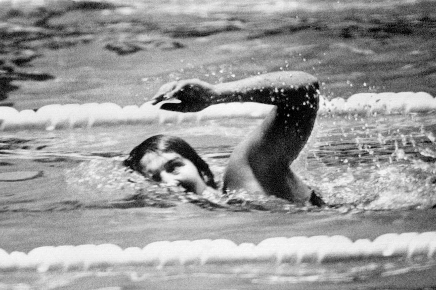 Dawn Fraser wins the women's 100m freestyle final at the 1964 Olympics in Tokyo.