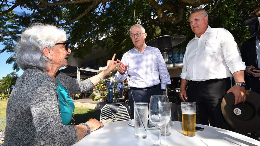 Malcolm Turnbull and Big Trev berated by a Queensland resident