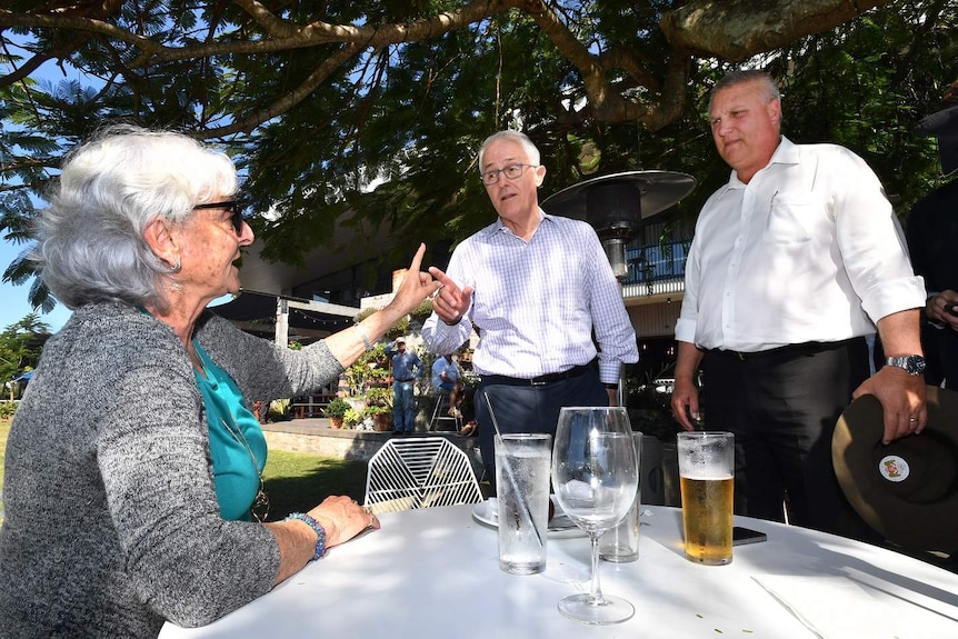 Malcolm Turnbull and Big Trev berated by a Queensland resident