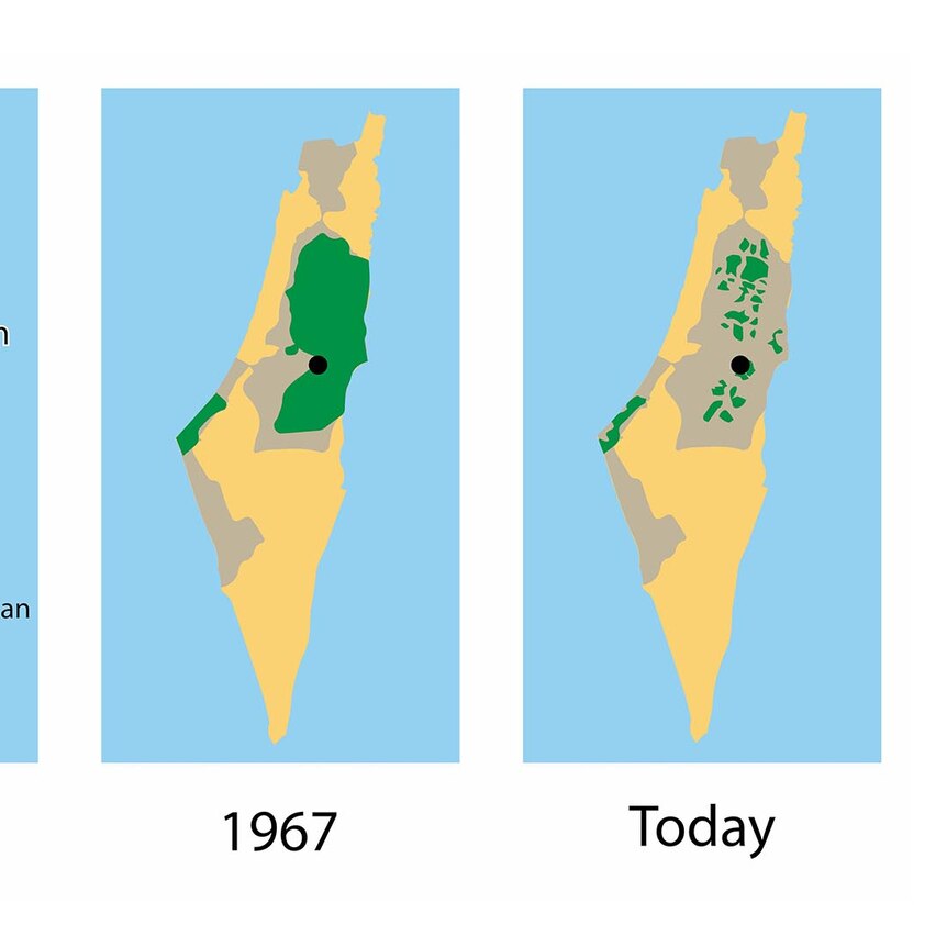 Palestinian and Israeli land over time
