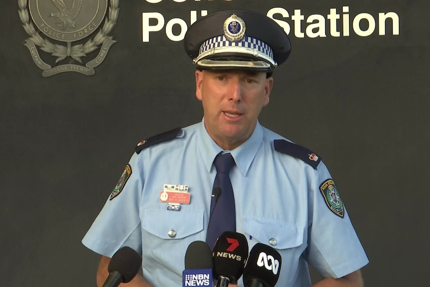 Chief Inspector Detective Guy Flaherty addressed the media at Coffs Harbour Police Station.