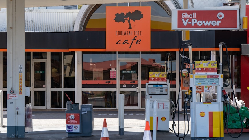 A petrol station with a large cafe