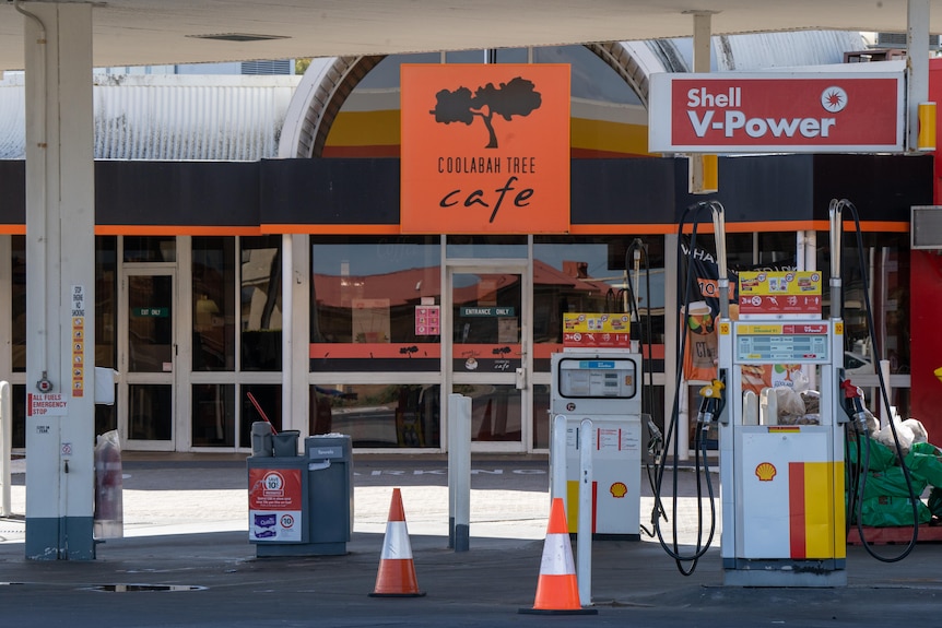 A petrol station with a large cafe