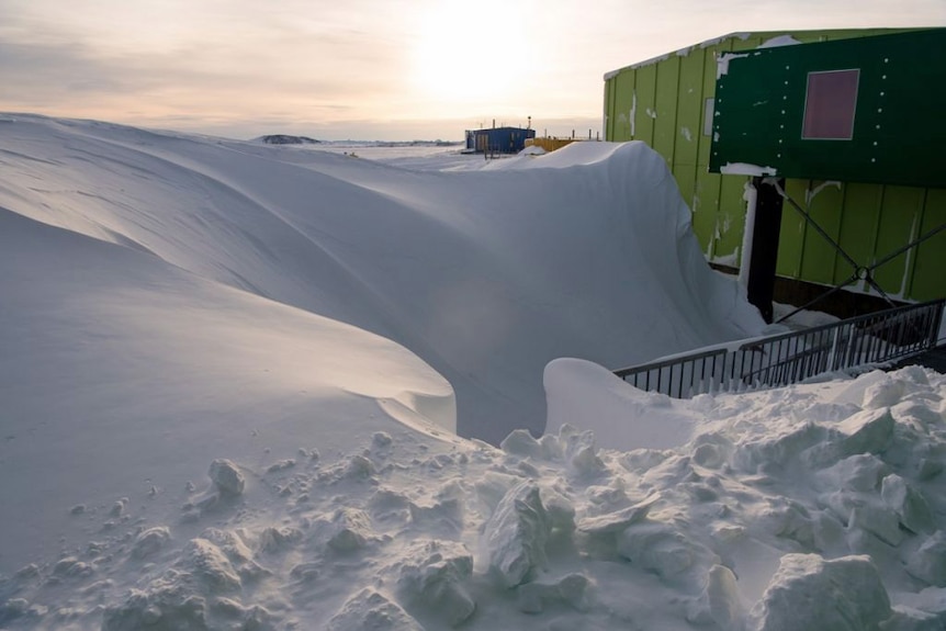 Large snow drift at Davis Station