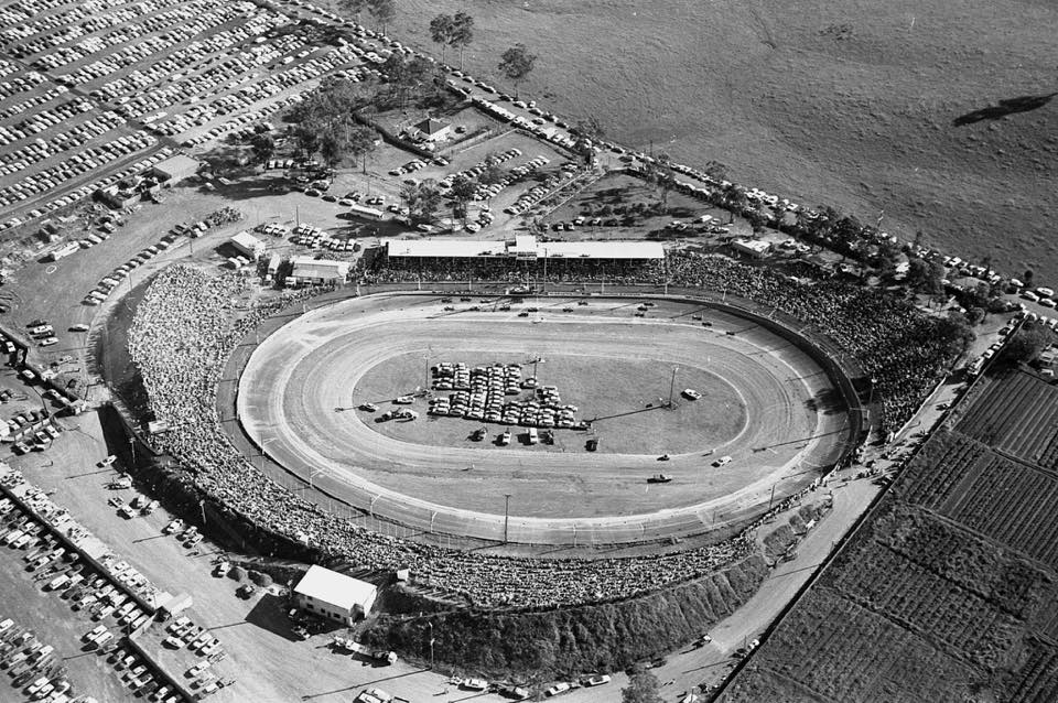 An old image of a stadium in Liverpool.