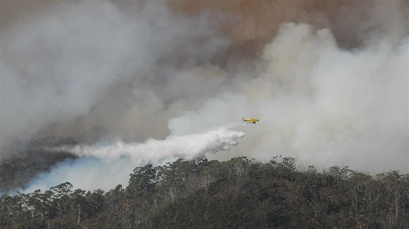 Fire bomber in action over Cherryville