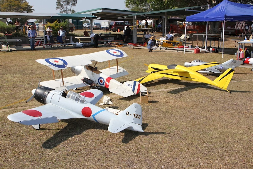 Model planes on display