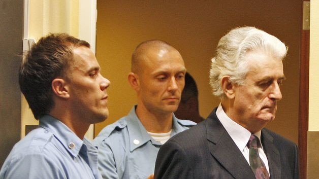 Boycotting: Karadzic refused to attend the trial because he said he needed more time to prepare.