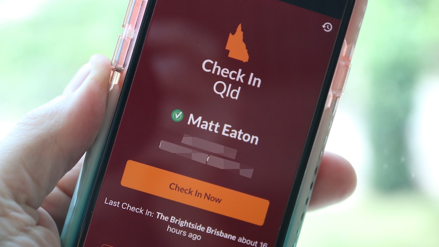 Check In Qld app with green tick showing vaccination status
