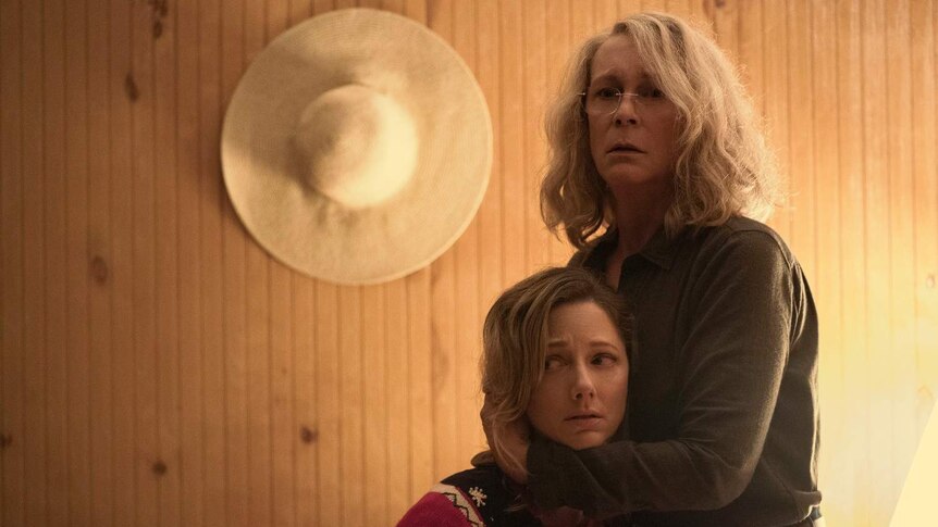 Jamie Lee Curtis and Judy Greer in Halloween