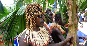 CUSTOM 340x180 Bougainville resident in traditional dress