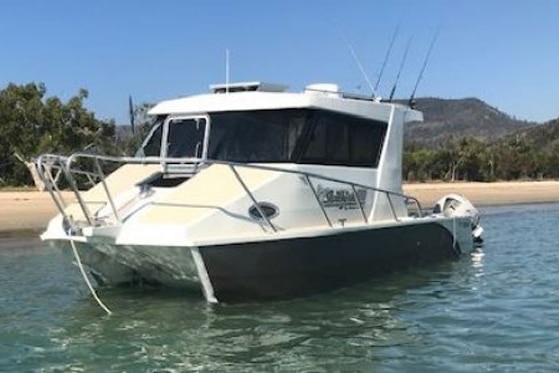 Damaged boat back at shore on September 14, 2019