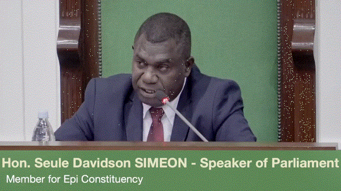 Speaker blong Vanuatu Parliament Seule Simeon