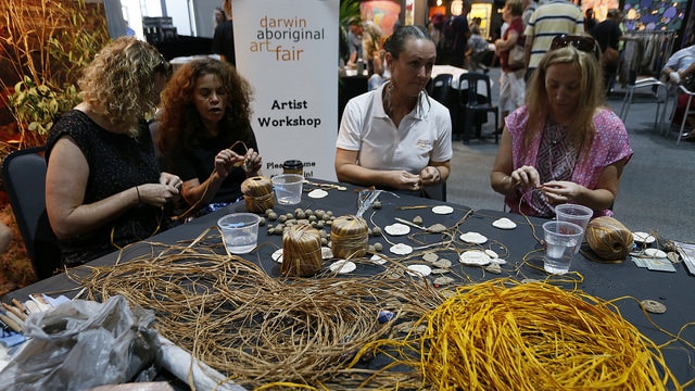 Cultrual practices are taught at the Darwin Aboriginal Art Fair
