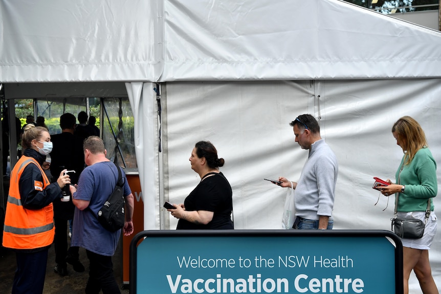 People queue up for vaccinations