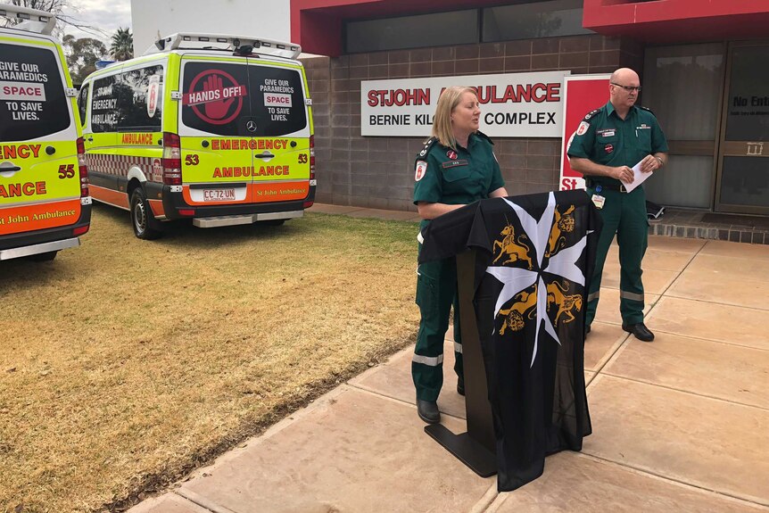 Two St John's staff and two ambulances