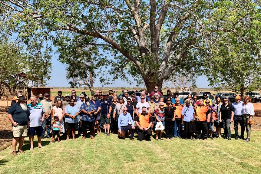 Emama Nguda Aboriginal Corporation members celebrate aquaculture project