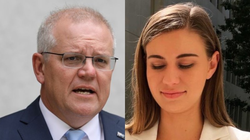 Composite image of Scott Morrison and Brittany Higgins