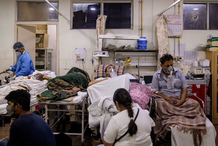 A man suffering coronavirus in hospital in India