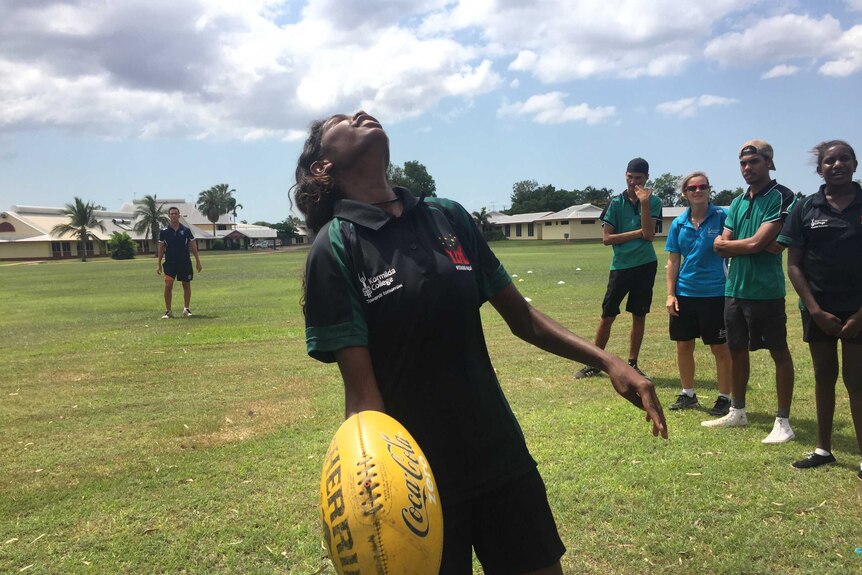 Members of the AFL NT Indigenous Umpiring Academy training in Darwin