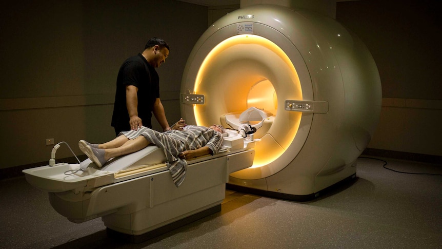 Daune Coogan going for a CT scan.