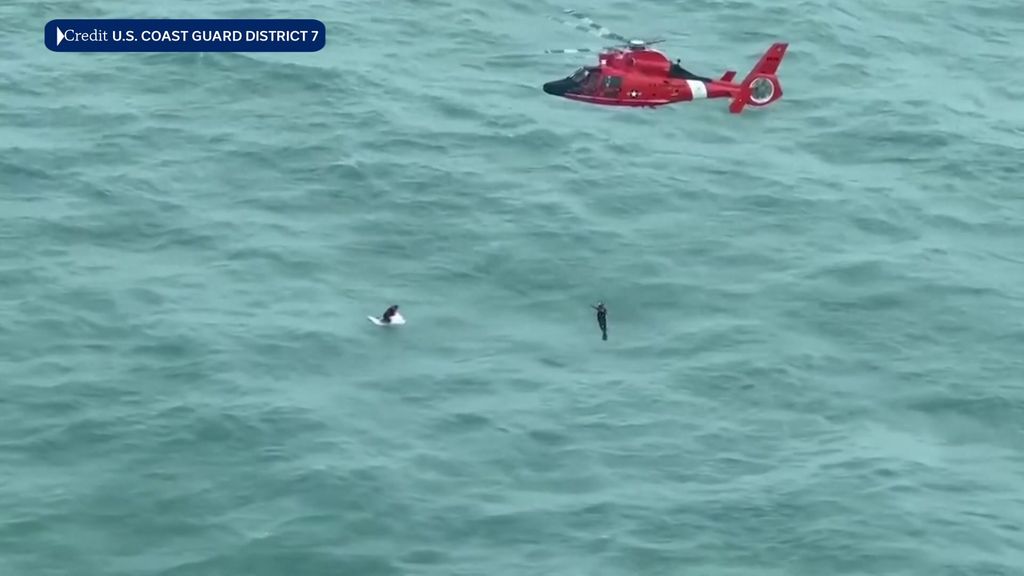 Hurricane Milton: Man clinging to esky rescued by helicopter - ABC News