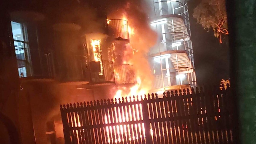 A fire at a residential building on the campus of James Cook University in the early hours of the morning.