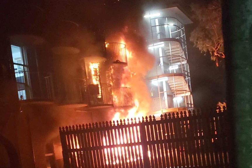 A fire at a residential building on the campus of James Cook University in the early hours of the morning.