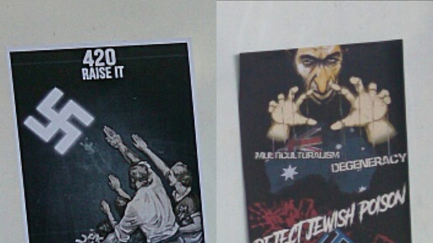 Two neo-Nazi posters linked to Antipodean Resistance.