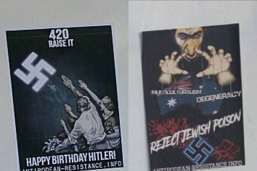 Two neo-Nazi posters linked to Antipodean Resistance.