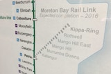 A map showing the Moreton Bay Rail Link