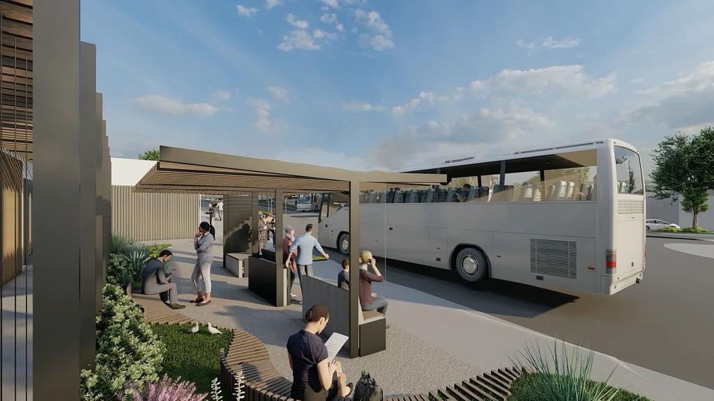 Artist impression of bus stop at Kingston, Tasmania.