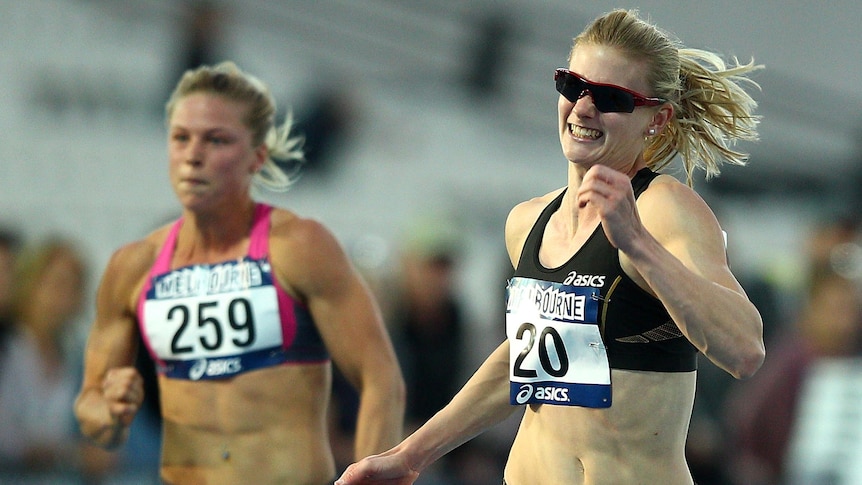 Melissa Breen 100m final at the Australian Athletics Championships.