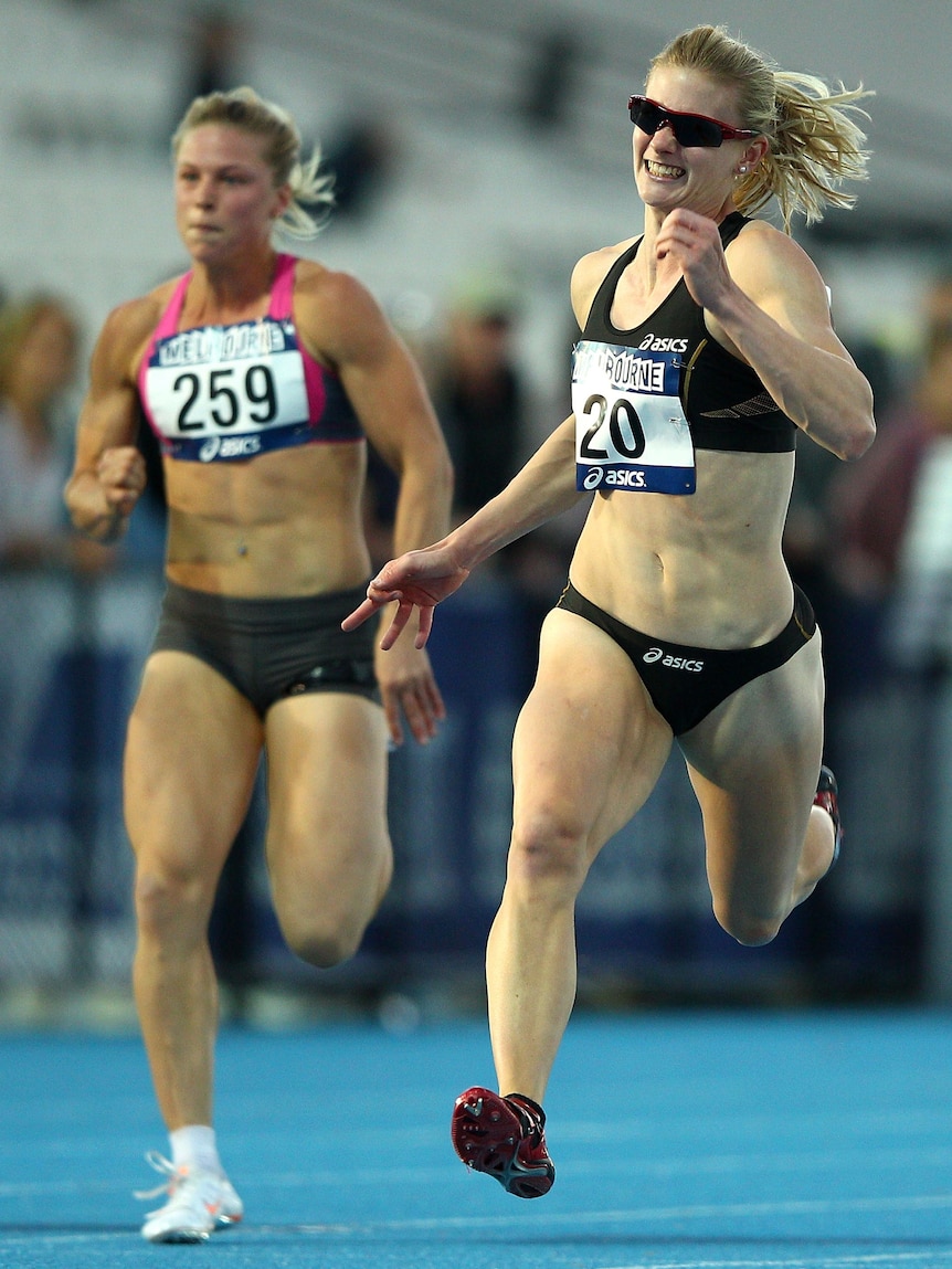 Melissa Breen 100m final at the Australian Athletics Championships.