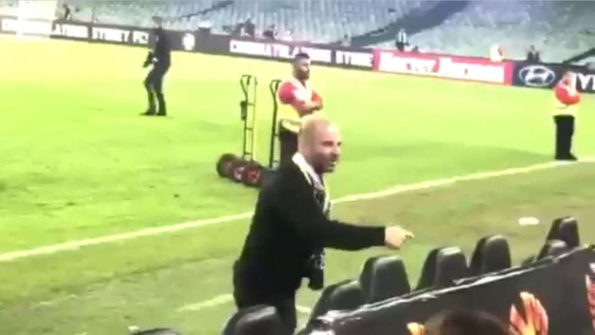 George Calombaris pushes Sydney FC fan